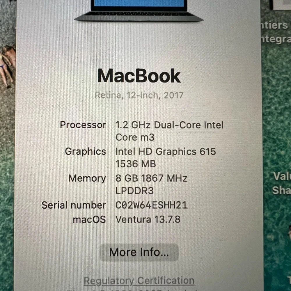 Apple MacBook Air 12” Laptop with Charger and Black Case
